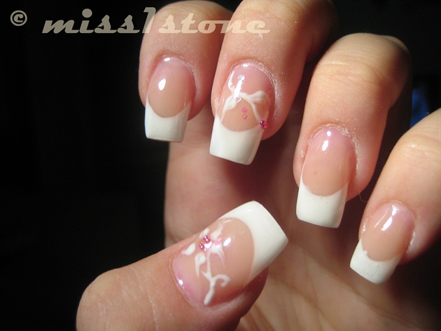 simple white with some glitter flowers