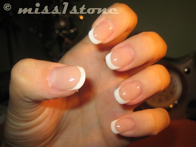 naturally shaped short nails with french