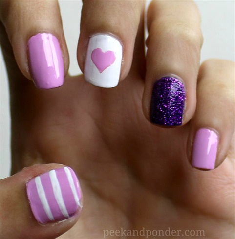 Girly Valentine&#39;s nails