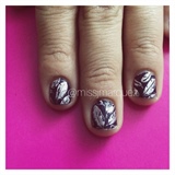 Purple Feathers Stamping 