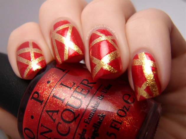 Red &amp; Gold Taped