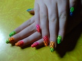my daughters neon leopard nails!!