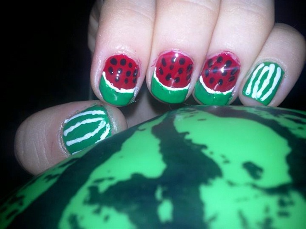 watermelon nails art