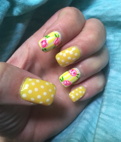 Spring yellow polka dots