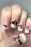 Love birds on branches nail art 