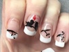 Love birds on branches nail art 