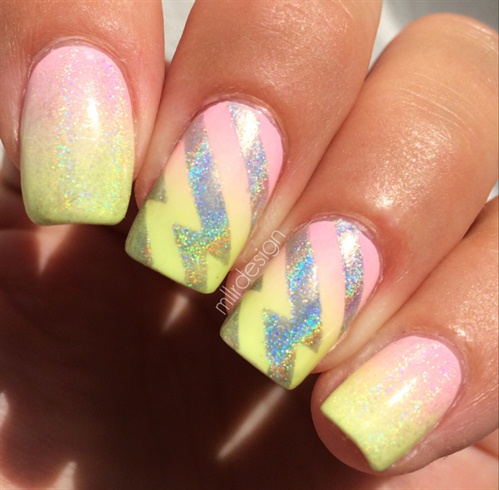 Pastel Gradient With Holo Lightning Bolt