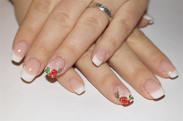 Wedding nails/Cover pink with french