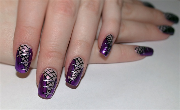 Purple corset nails