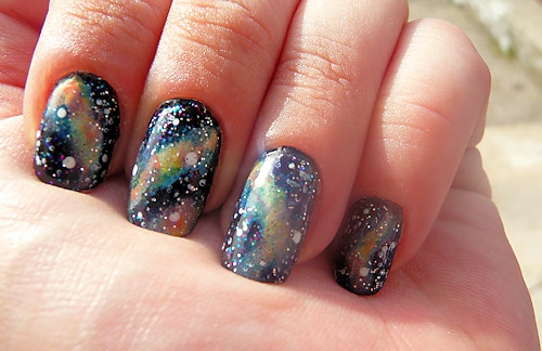 space themed nail design