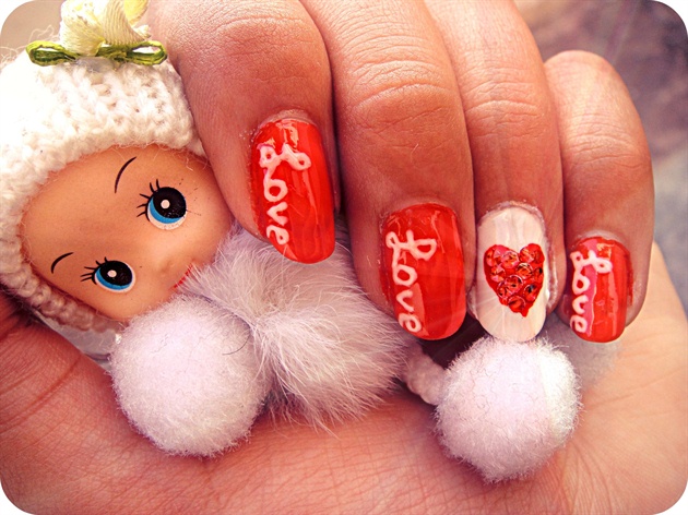 Easy Valentines Day  Nails