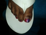 Pink and purple toes