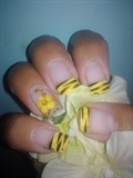Yellow with tiger stripes