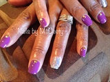 Simple Purple Mani with Gold Studs