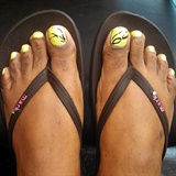 Neon toes w/nail art!