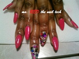 pink stilettos and treasure nails