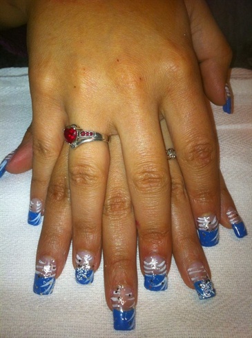 Blue bye acrylic nails