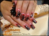 Ice &amp; Fire Halloween nails. 
