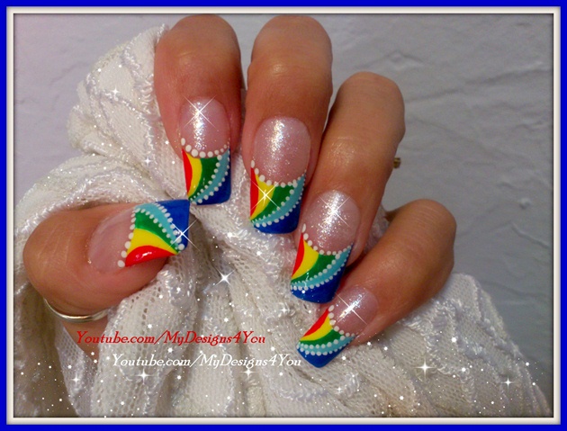 COLORFUL SUMMER FRENCH TIP NAILS