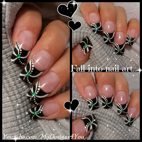 Easy Abstract Monochrome French Tip Nail