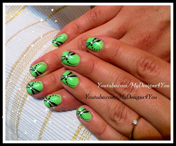 EASY SUMMER DRAGONFLY NAIL ART DESIGN by MyDesigns4you