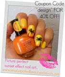 Ombre sunset palm tree  nail art