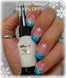 Winter star and snow nail art