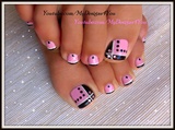 Toenail Art Design | Pink and Black Toes