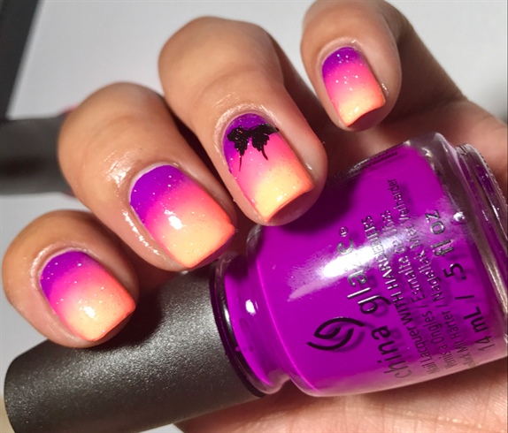 Neon Gradient with Butterfly Accent