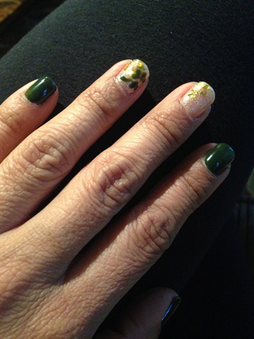 Gelish #1355, 1436 and gold foil