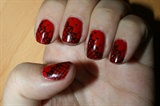 Red with black lace