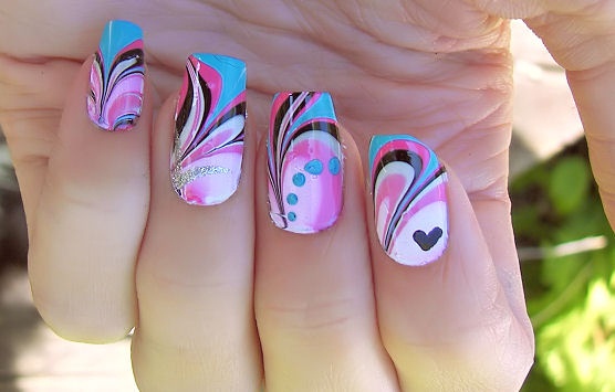 Pink &amp; Blue Water Marble