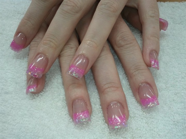 4. Pink Glitter Floral Nail Art Design - wide 4