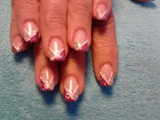 pink glitter french
