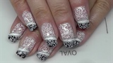 black French nail design with stamping