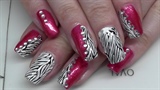 two colored nail designs with stamping a