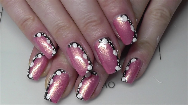 pink full cover nail design with a diffe