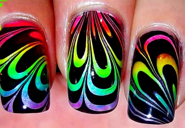Water Marble Blow Out Neon