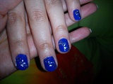 blue with silver flakes