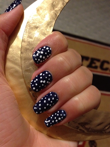 Navy and White Dots