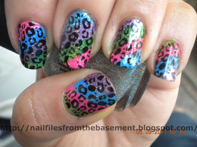 Multicolored Cheetah Nails