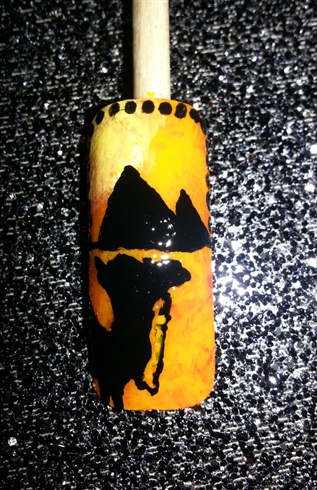 I added the camel directly on the nail. You can do all of your pictures right on the nail if you'd like. 