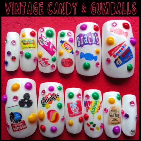 Vintage Candy Nails -False Set
