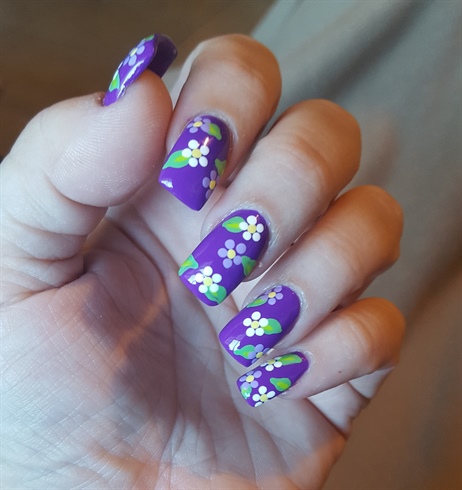 Purple with Flowers
