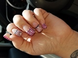 Pink/Black polka dot with glitter