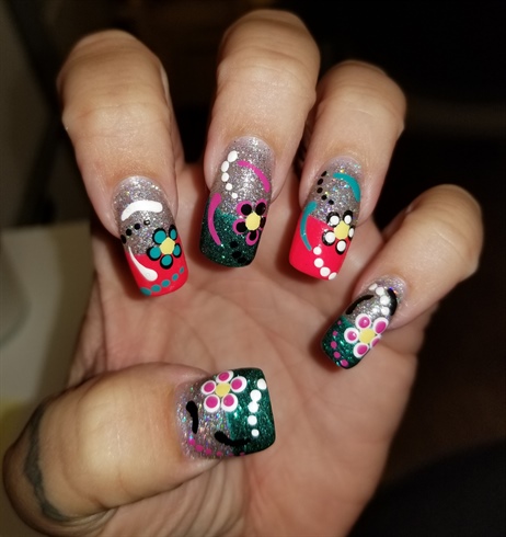 Freehand with flowers
