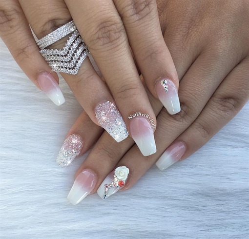 French Ombre &amp; Crystal Pixies