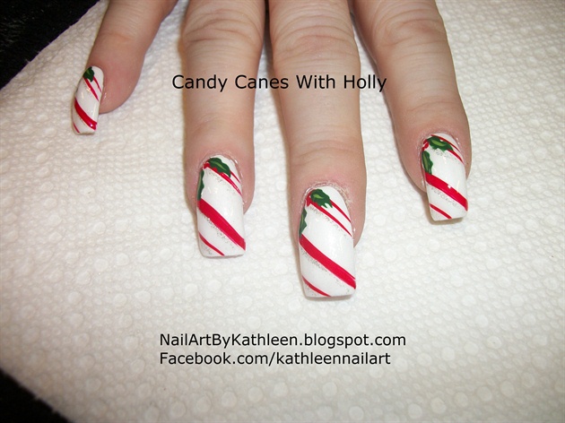 Candy Canes With Holly