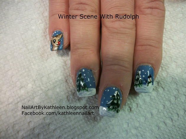 Winter Scene With Rudolph