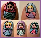 Russian doll nail art